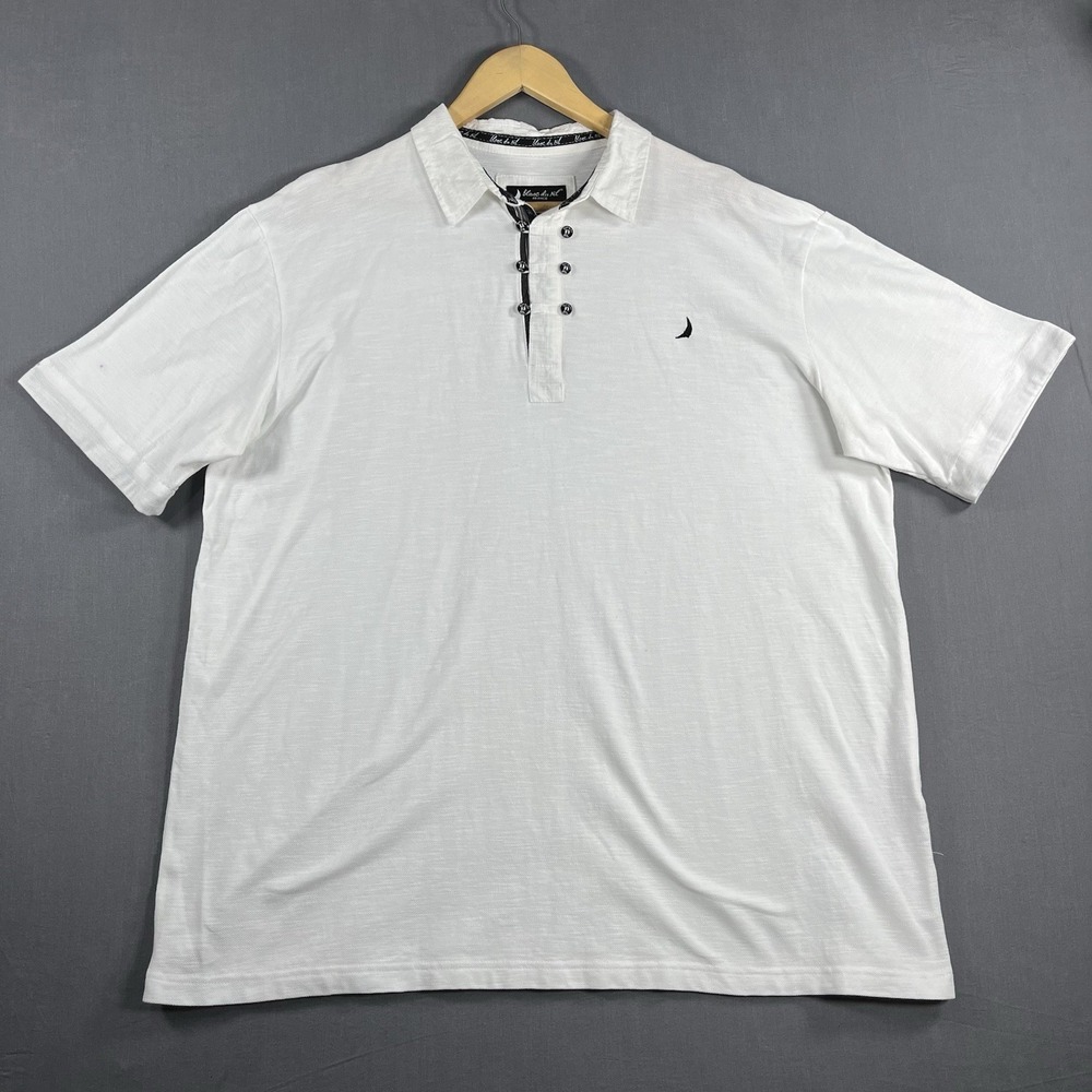 Blanc Du Nil White collared short sleeve shirt 4XL